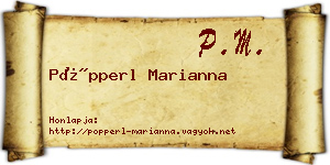 Pöpperl Marianna névjegykártya